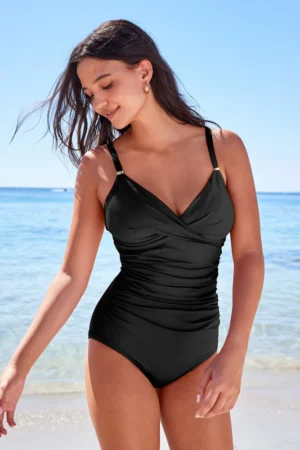 Black Shaping Tummy Control Swimsuit
